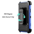thumbnail image 5 of iPhone X XS Case, Mignova Rugged Plastic Heavy Duty Armor Holster Defender Full Body Protective Hybrid Case Cover with Belt Swivel Clip and Kickstand for Apple iPhone X XS (Blue), 5 of 7