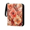 thumbnail image 2 of Game Card Storage Bag Collectible Trading Card Albums The 4-Pocket Card Binder With 50-Page Sleeve Can Hold 400 Game Cards Vibrant Orange Flowers, 2 of 6