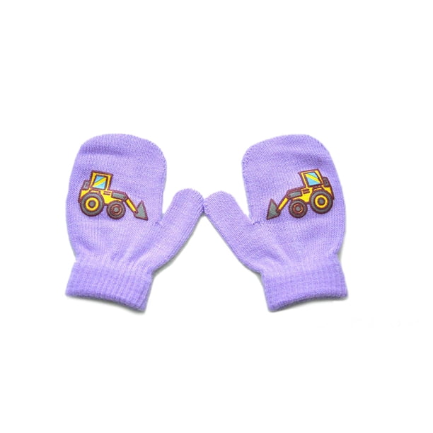 Qarigey 1 par de manoplas para niños Cubierta de mano adorable Cubiertas de dedos cálidas para mantener el calor con patrones de automóviles para usar guantes y mitones El color cian