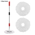 thumbnail image 5 of Cozyswan Easy Wring, Stainless Steel Basket with Wheels with Extra Refills Spin Mop, Black and Red, 5 of 7
