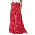 thumbnail image 1 of Pantalones PRETTYGARDEN Palazzo de Pierna Ancha Rojo XXL, 1 of 8