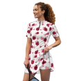 thumbnail image 3 of Psesaysky Pink Ladybug Love Print Dresses with Shorts for Women Tummy Control Zip Up Athletic Dress Valentine's Day Short Sleeve Sundress 2 in 1 Set Golf Outfits XS-2XL, 3 of 7