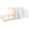 thumbnail image 4 of Harper & Bright Designs Full over Full Bunk Bed with Storage Wardrobe and Drawers, Full Size Wood Space-Saving Bunk Bed with Guardrail for Apartment, Bedroom, White, 4 of 20