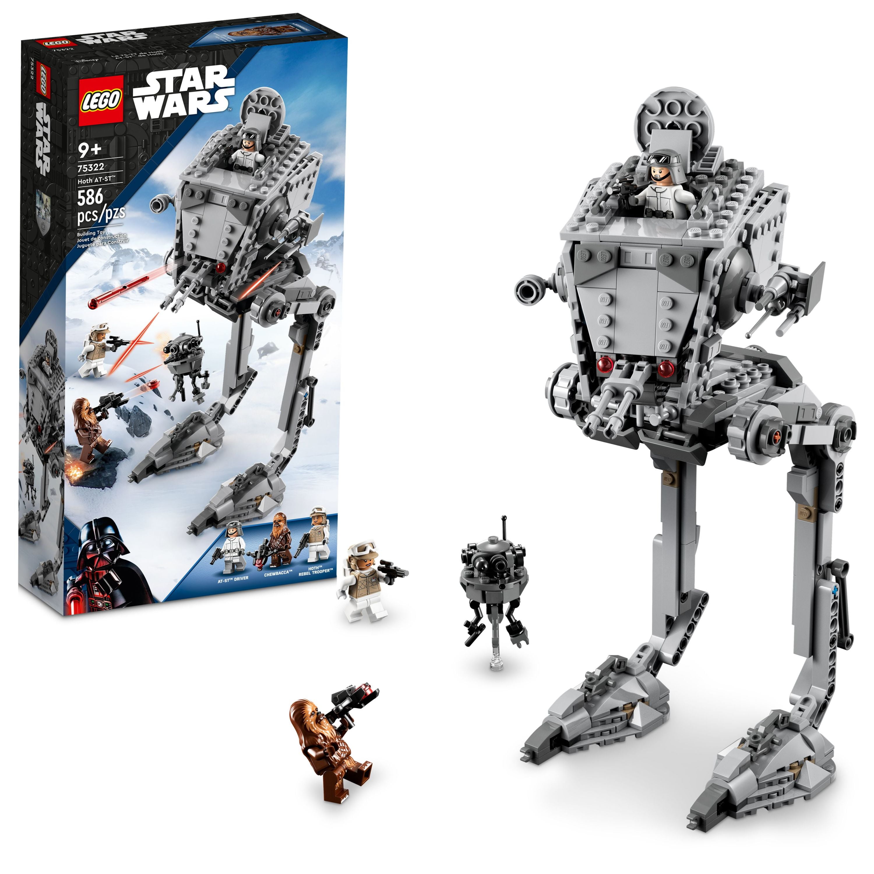 LEGO Star Wars Hoth AT-ST 75322 Building Kit; Construction Toy for Kids Aged 9 and Up, with a Buildable Battle of Hoth AT-ST Walker and 4 Star Wars: The Empire Strikes Back Characters (586 Pieces)