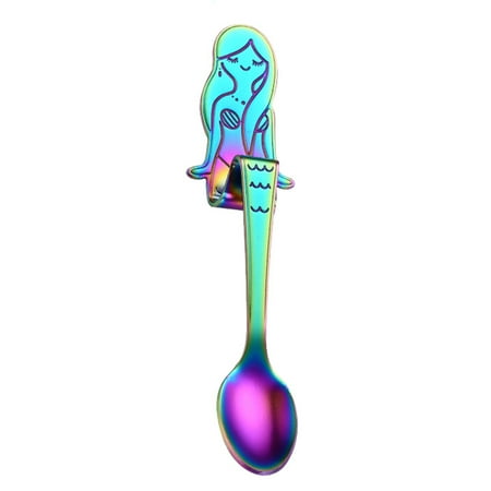 

Espresso Spoons | 1PCS Cute Mermaid Coffee Spoon 304 Stainless Steel | 5 Cartoon Mini Demitasse Spoon for Coffee Tea Dessert Tableware Kitchen Tools(Silver Gold Rose Gold Colorful Black)