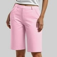 thumbnail image 2 of vigerkar Womens Bermuda Shorts Trendy 2025 Casual Summer High Waisted Chino Shorts Straight Leg Vacation Outfits RD1, XL, 2 of 7