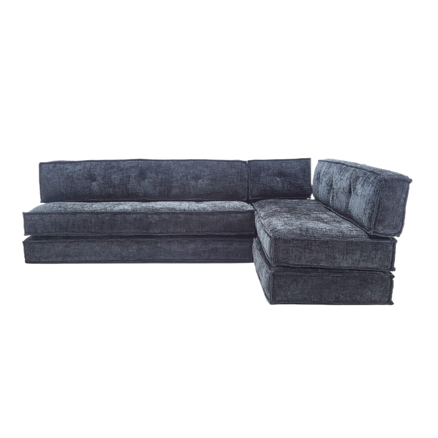 Demi Bonn 78" Versatile Chenille Sectional Sofa with Side Pocket, Modern Couch for Living Room, Customize Layout to Fit Any Space, Black