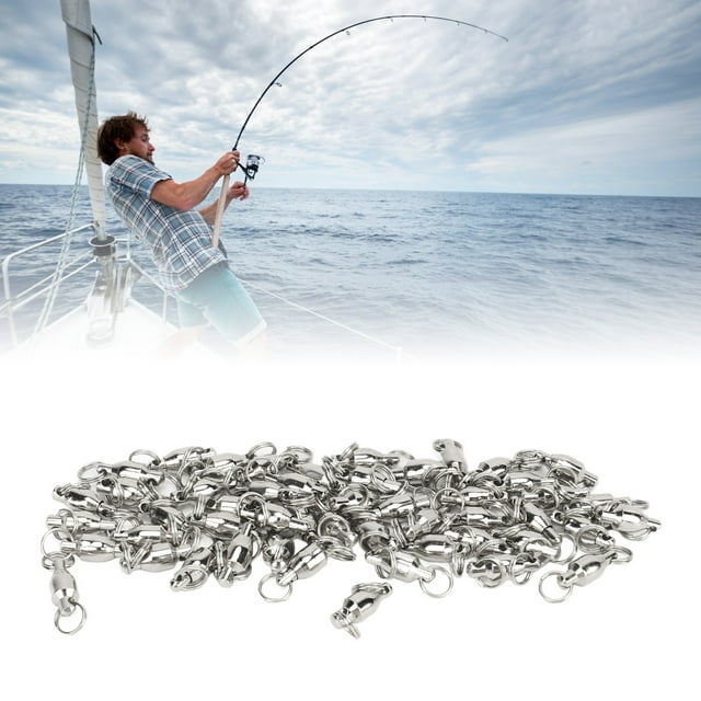 50 Pcs Connecteurs de Pivotants à Billes en Acier Inoxydable Haute Résistance Anneaux Solides Soudés pour Pêche en Eau Salée et Douce avec Rotation et Connexion Durable