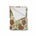 thumbnail image 2 of Orange Soft Flannel Fleece Throw Blanket, Floral Themed Autumn Fall Season Background with Flowers Design Print, Cozy Plush for Indoor and Outdoor Use, 50" x 60", Orange and Olive Green, by Ambesonne, 2 of 6