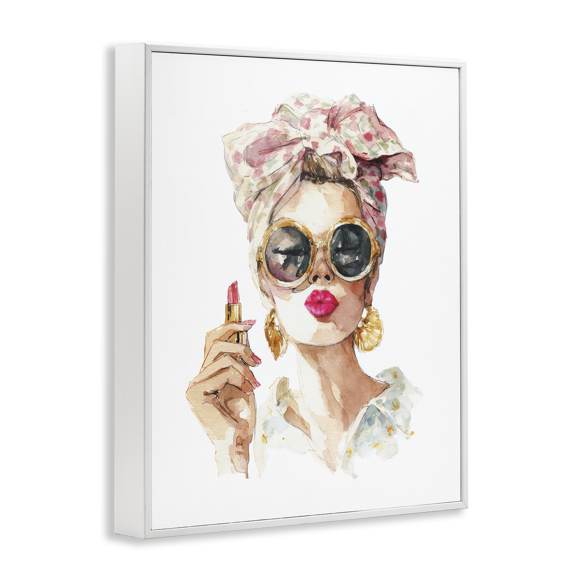Stupell Industries Feminine Lipstick Spell White Framed Giclee Art, design by Svetlana Aleynikova