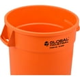 thumbnail image 3 of Global Industrial Plastic Trash Can - 32 Gallon Bright Orange, 3 of 6