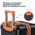 thumbnail image 3 of Nazhura Hard Shell Luggage Set, 3-Piece Hardside Suitcase Set, 20-inch, 22-inch, 28-inch Luggage, Carry on Luggage Set, Travel Luggage Set, Large Suitcase with Wheels, ABS Hardside (Black/Orange), 3 of 9