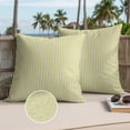 thumbnail image 3 of Yellow Striped Outdoor Pillow Covers 18x18 Set of 2,Waterproof Patio Throw Pillowcase Protectors,Modern Simple Farmhouse Beige Vintage Decorative Pillow Shams Cushion Covers for Seat Bed Couch Sofa, 3 of 8