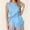 Blue, variant on Women Round Neck Sleeveless Blouse Tops Solid Color Casual Asymmetrical Hem Shirt