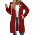 thumbnail image 6 of UngA Long Hoodies for Women Zip Up Plus Size Long Tunic Sweatshirt Casual Long Sleeve Jackets with Pockets Women Hoodie (Red,XL), 6 of 7