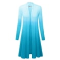 thumbnail image 1 of MBJ WSK1079 Womens Ombre Open Front Long Cardigan S AQUA, 1 of 3
