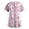 thumbnail image 2 of Floral Print Women's V-Neck Scrub Top with Pockets Comfortable, Breathable, Durable Uniform, 2 of 3