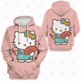 thumbnail image 1 of Hello Kitty Chandail à Capuchon à Motif pour Femmes, Poche, Style de Rue, Style Hip-Hop, Molleton, Chandail à Capuchon, Passe-Partout, Vêtements Confortables, 1 of 7
