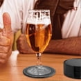 thumbnail image 3 of Beverage Leather Coasters with Holder Set of 6, PU Leather Coasters for Various Cups and Mugs (Round Black), 3 of 5