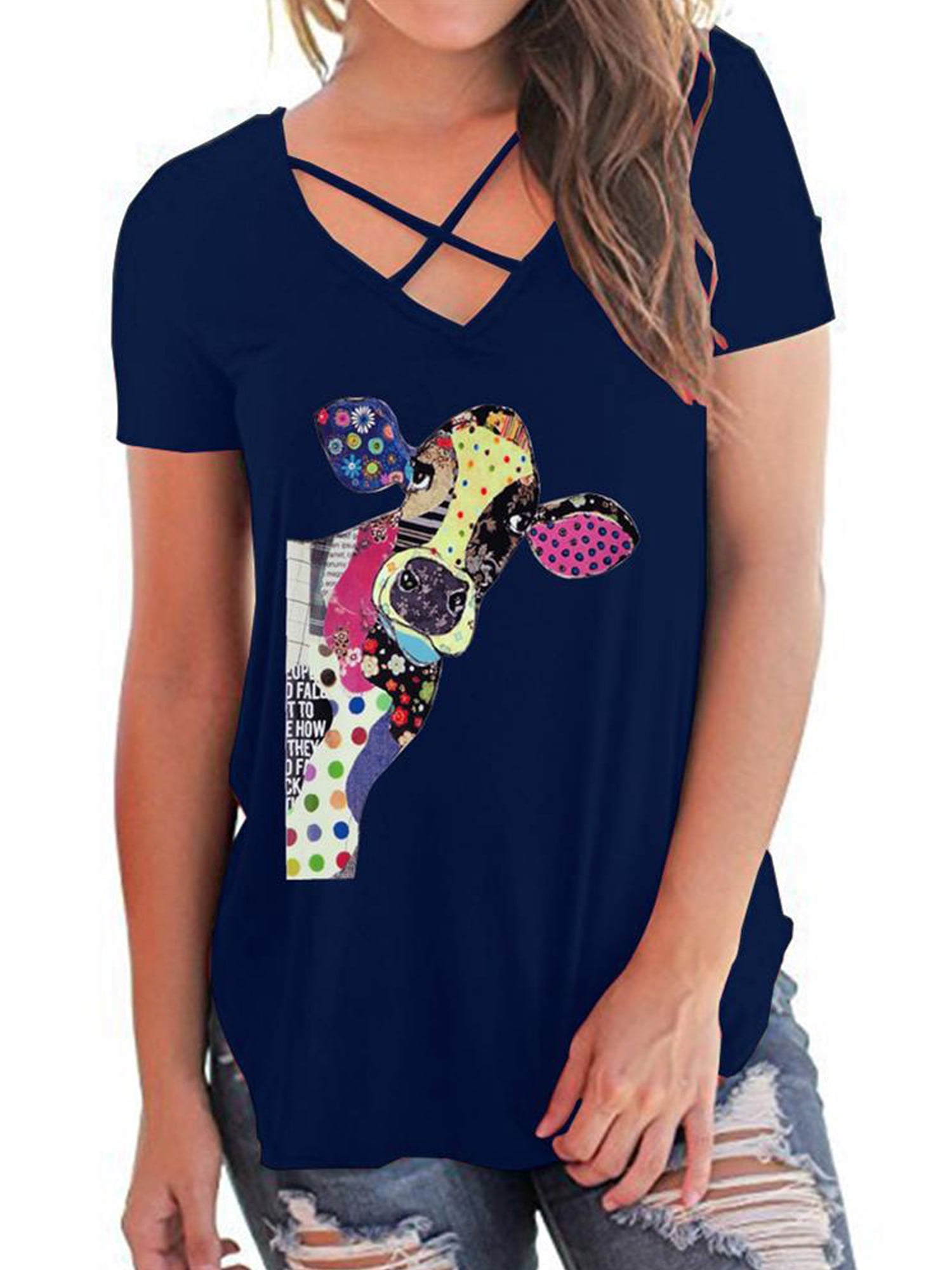 CROWNT - Womens Short Sleeve Graphic T 