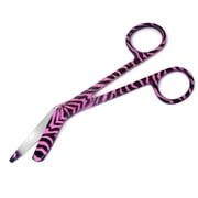 Pink & Black Full Zebra Pattern Color Lister Bandage Scissors 5.5" (14cm), Stainless Steel