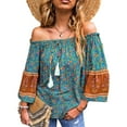 thumbnail image 1 of Blusa De Mujer, Top Con Hombros Descubiertos, Estampado Floral Transpirable Para Uso Diario Ccdes Otros, 1 of 6