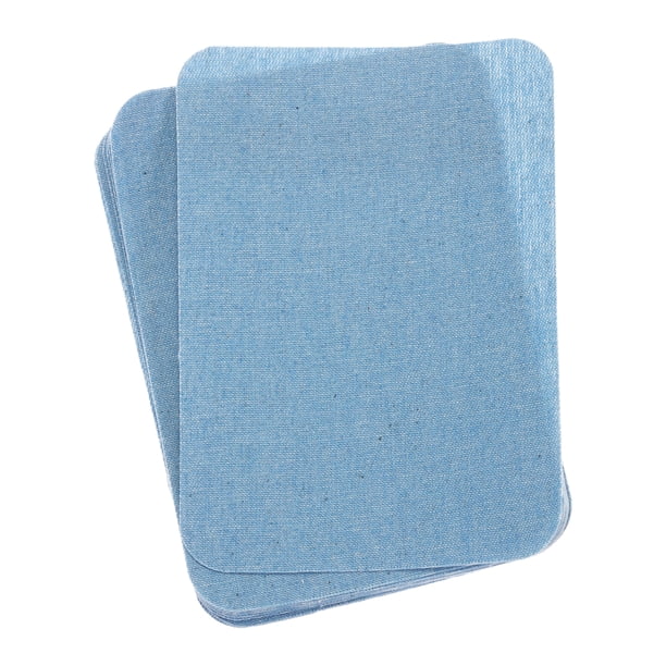 16 Piezas de Parches para Planchar para Reparación de Tela 4.1"x3" para Ropa (Azul claro de mezclilla)