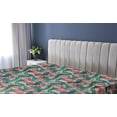 thumbnail image 5 of Ambesonne Protea Flowers Fitted Sheet, Watercolor Floral, Full Size, Forest Green Dark Coral, 5 of 5