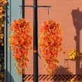 thumbnail image 4 of Scidweet Fall Artificial Hanging Plants, 4 Pack Faux Pothos Vines Autumn Hanging Fake Plants Wall Home Bedroom Living Room Indoor Outdoor Decor, Orange, 4 of 7
