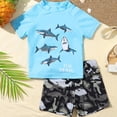thumbnail image 3 of GYRATEDREAM Boys Two Piece Rash Guard Swimsuits Kids Short Sleeve Sunsuit Swimwear Sets 1-5 Years, 3 of 7