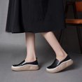 thumbnail image 2 of Samickarr Flats Shoes For Women New Casual Loafers Women's Thick Bottom One Foot Stirrup Maternity Shoes Soft Leather Retro Shoes Women's Shoes Casual Shoes, 2 of 8