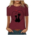 thumbnail image 1 of Blusas y camisas con estampado floral de cuello redondo y manga corta informales con estilo para primavera y verano para mujer OAVQHLG3B Store  lin121212, 1 of 4