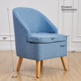 thumbnail image 4 of Accent Upholstered Club Cute Blue Tub Chairs with Barrel Style, Comfortable Round Side Sofa Chair Sitting Sofa Chair for Living Room Bedroom Small Spaces, 4 of 4