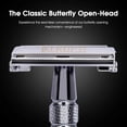 thumbnail image 6 of General Double Edge Safety Razor, Single Blade razor for Men & Women, Shaving Razor with 10 Razor Blade, Metal Razor - Silver, 6 of 18