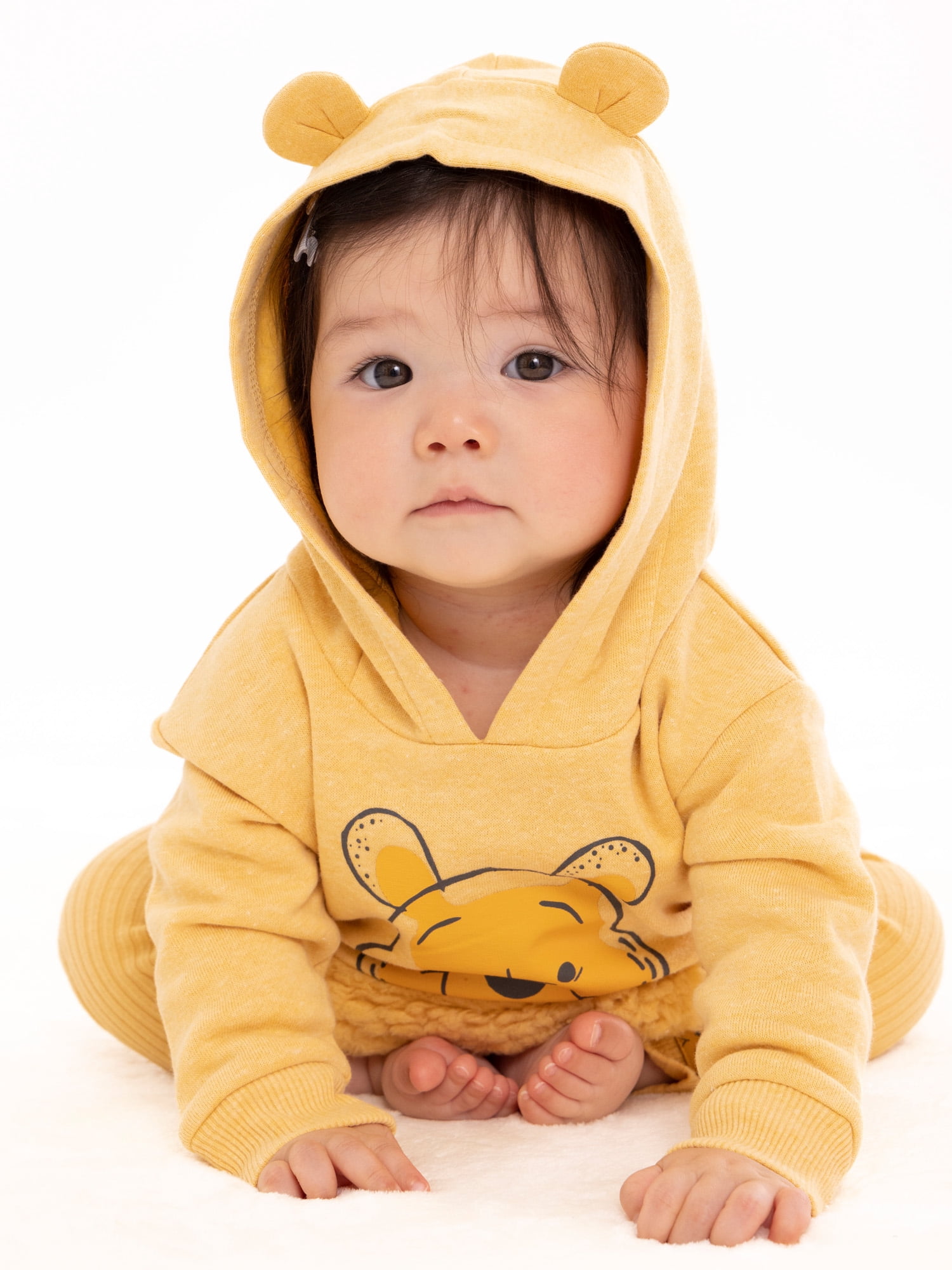 Disney Winnie The Pooh Newborn Baby Boys Hooded Bodysuit and Pants, 2-Piece Outfit Set, Sizes 0/3 Months - 24 Months