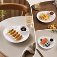 thumbnail image 7 of Dumpling Serving Plate with Built-in Sauce Compartment Divided Snack Dish for Kitchen Dining Table Appetizer Sushi Dessert Home Daily Use Party Supplies, 7 of 7