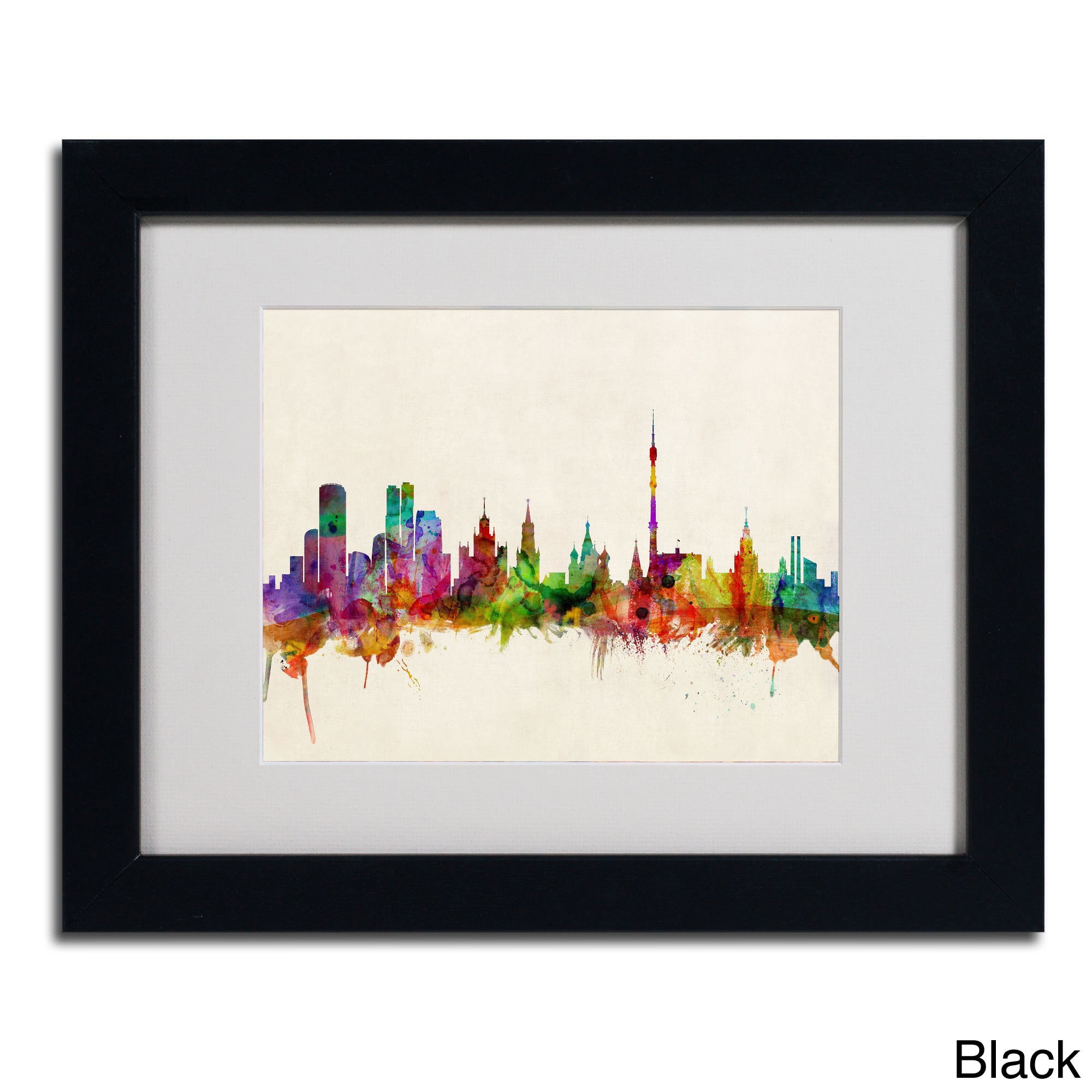 Trademark Fine Art "Moscow, Russia" Canvas Art by Michael Tompsett, Black Frame