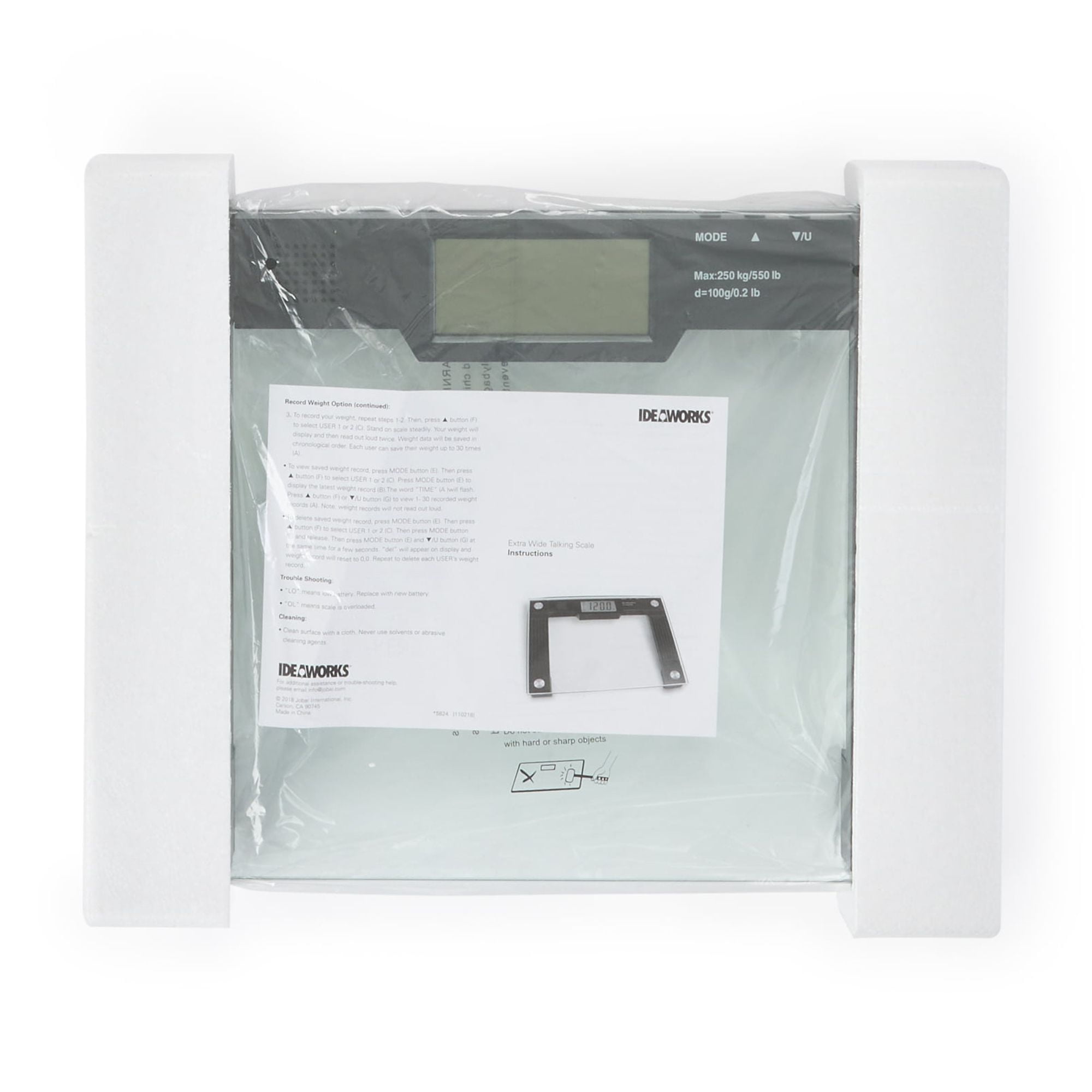 Talking Digital Scale 15'' x 12'' x 1'' Platform, 550 lb. Weight Capacity