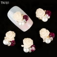 thumbnail image 4 of Opolski Pack Of 10 3D Rose Flower Nail Art Stickers Tips Studs Rhinestone Nail Decor Jewelry, 4 of 4