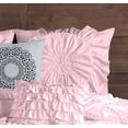 thumbnail image 5 of D.N.G. BEDDINGS 100% Egyptian Cotton 3 Piece Circle Ruffle Comforter Set with 1 Freebie Ruffle Pillow | 550 GSM Filled Microfiber - Twin/TwinXL Size, Light Pink Color - 800 Thread Count, 5 of 5