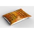 thumbnail image 2 of Ambesonne Fall Pillow Sham 2 Pack, Pathway in the Wilderness, 26"x20", Orange Pale Green Brown, 2 of 3