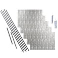 thumbnail image 1 of FASÄDE Quilted Decorative Vinyl Backsplash 15 sq ft Kit in Crosshatch Silver, 1 of 6