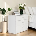 thumbnail image 2 of Tcbosik 3 Drawer Nightstand, Modern Bedside Table, End Table for Bedroom, Living Room, Easy Assembly, White, 2 of 10