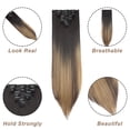 thumbnail image 2 of MY-LADY 8PCS Synthetic Clip in Hair Extensions Double Weft Full Head HairPiece Straight Natural Black Brown Blonde, 2 of 8