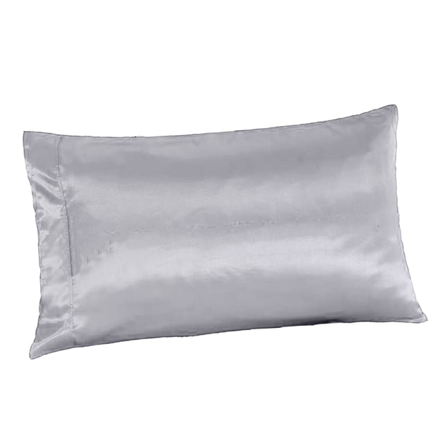 DOLITY Queen Delicate Skin Smooth Color Satin Synthetic Silk Pillowcase 50x76cm / 20x30 Gray