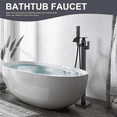 thumbnail image 6 of Matte Black Floor Mounted Bathtub Faucet Free Standing Tub Filler W/Hand Sprayer, 6 of 20