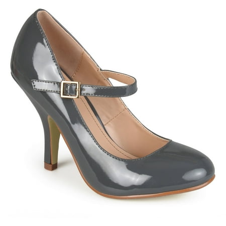 High Top Mary Jane - Women's Patent Round Toe Mary Jane Pumps