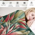 thumbnail image 3 of Orinice Tropical Leaves Flowers Warm Lightweight Blanket Soft Fleece Throw Blanket Living Rooms Sofa Decor Cow Gifts All Seasons Exquisite Soft Plush Blankets 50x60in, 3 of 6