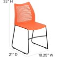 thumbnail image 2 of YouLLin  Home and Office Orange Sled Base Stack Chair with Air-Vent Back - Guest Chair, 2 of 9