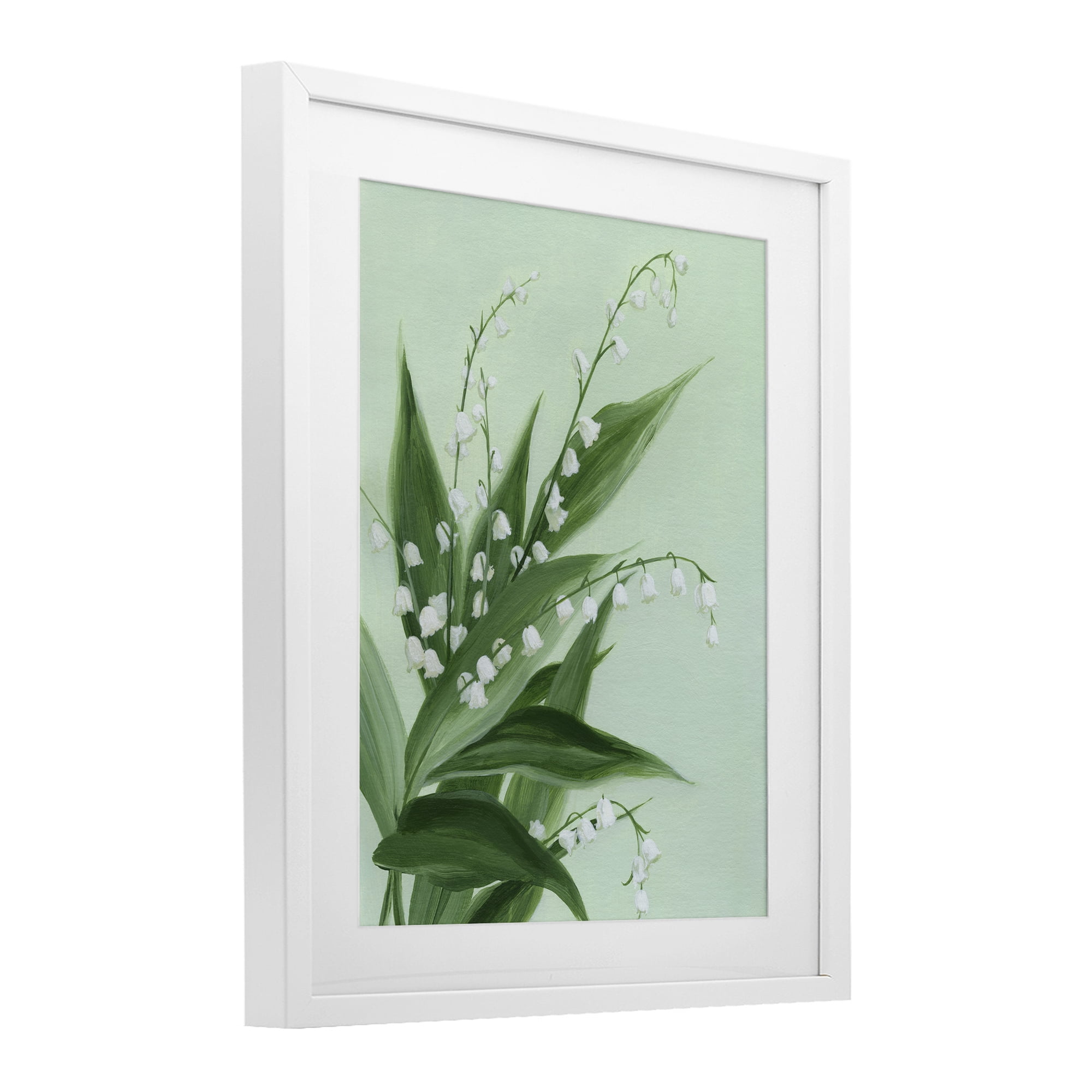 Stupell Industries Verdant Lily Of Valley White Framed Print Under Glass, design by Grace Popp